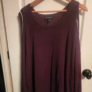 Lane Bryant Cold Shoulder Football Jersey Type Maroon Top Plus Size 26/28